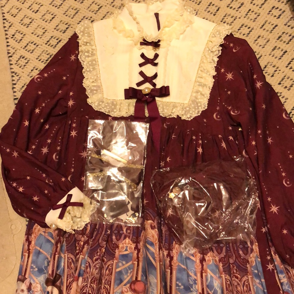 Sold - Honey Honey Cats Astrology Lolita OP Dress Set - Picture 7 of 17